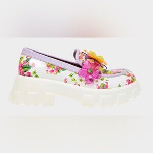 Betsey Johnson Vinie Floral Patent Platform Loafers